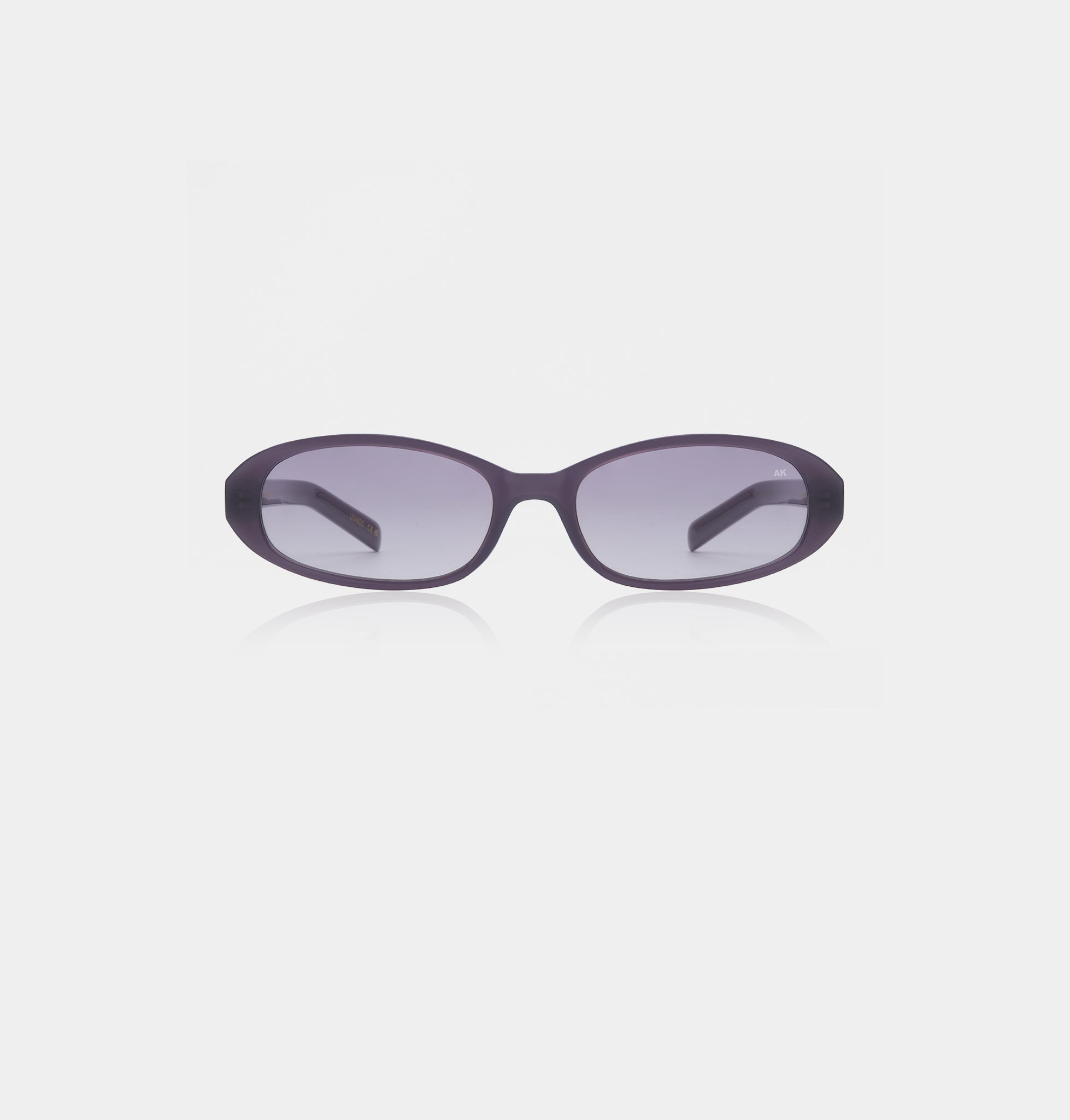 Ovale lilla A.Kjærbede solbriller med lilla linse - foran