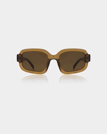 Store brune firkantet A.Kjærbede solbriller med mørk glas