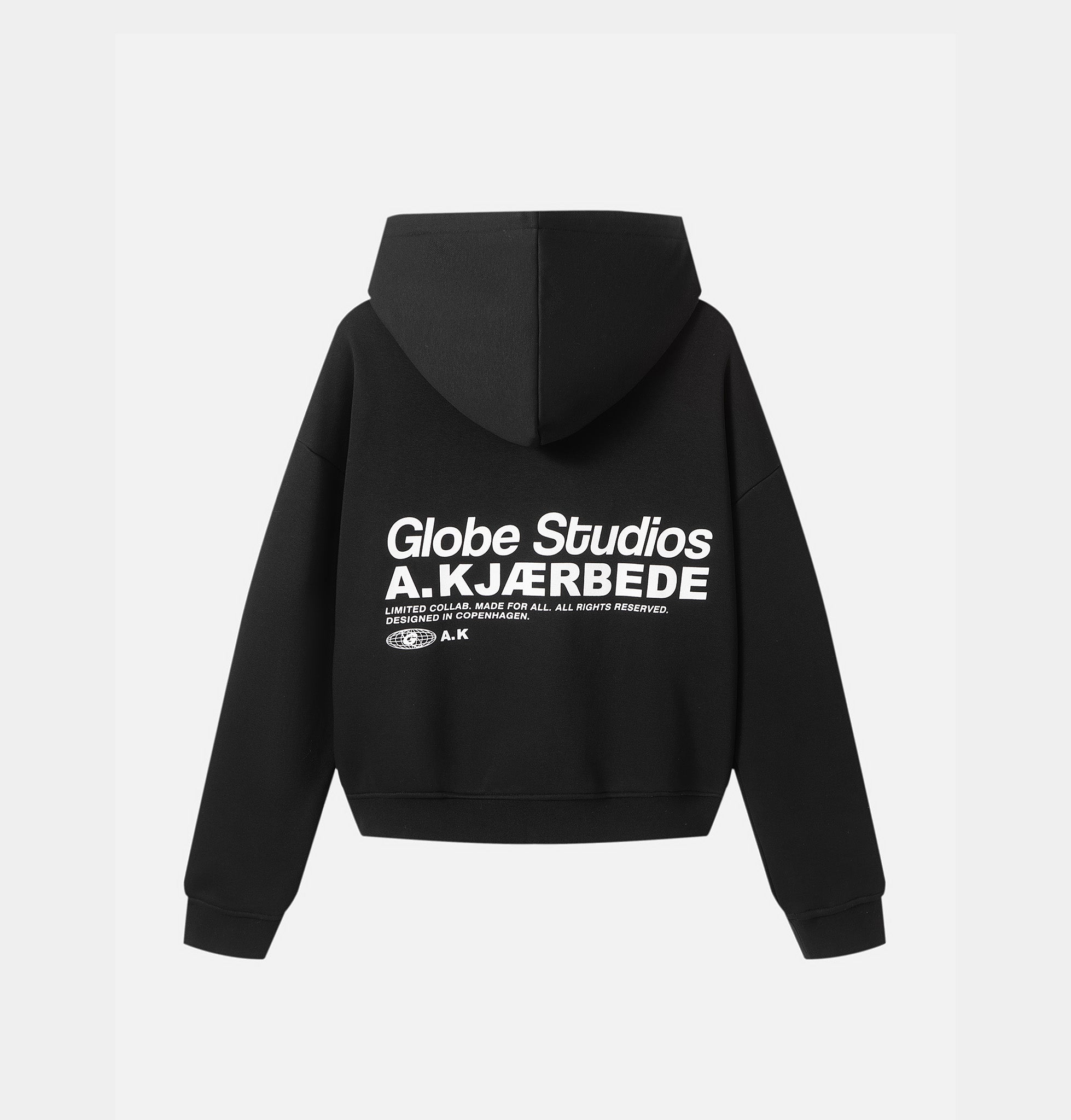 AK X GLOBE ZIP HOODIE - Black